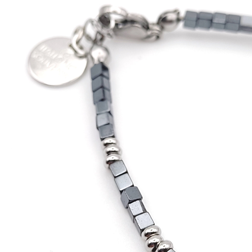 Bracciale Unisex Ematite Cubetti artigianato italiano