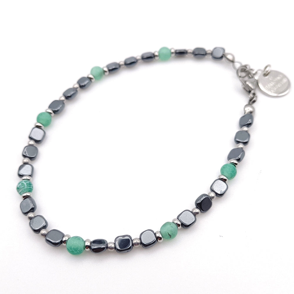 Bracciale Unisex Ematite e Agata Verde by ungioielloperte