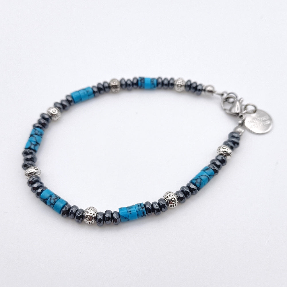 Bracciale Uomo Unisex Ematite Turchese by ungioielloperte