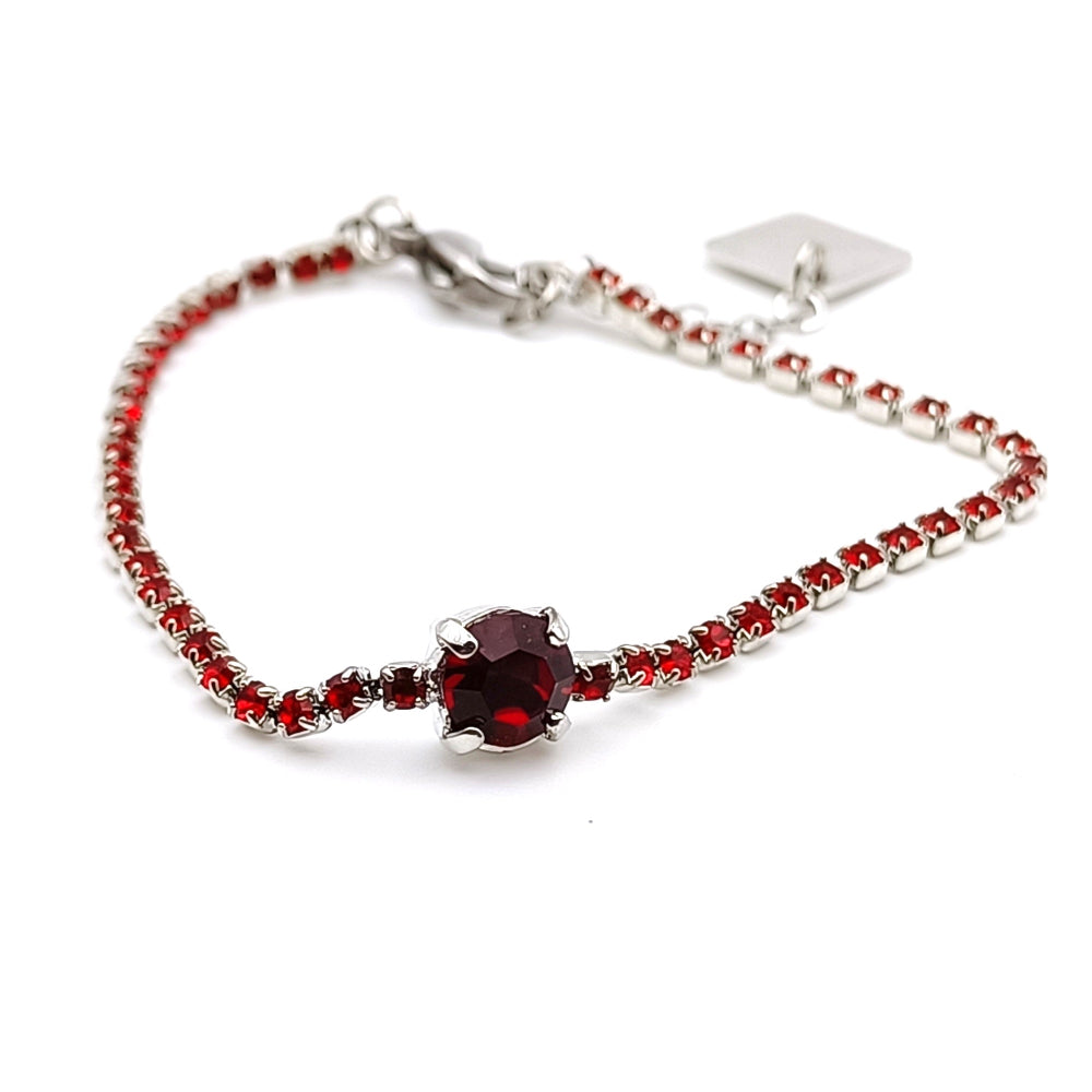 Bracciale Demetra by ungioielloperte con perline rosso in cristallo Swarovski