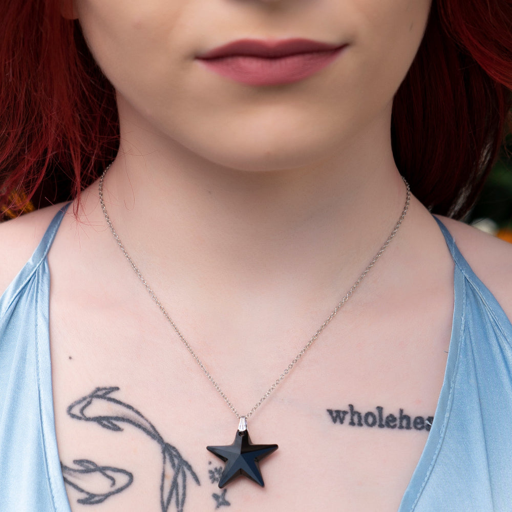 Collana Donna Pendente Stella Vetro
