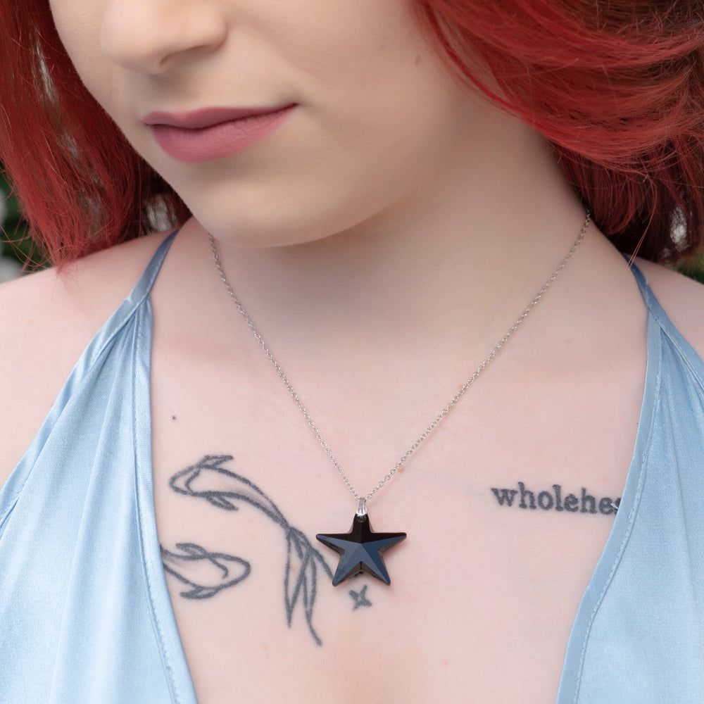 Collana Donna Pendente Stella Vetro