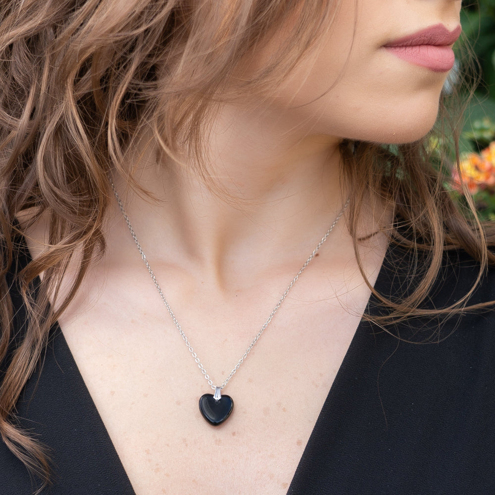Collana Donna Pendente Cuore Vetro