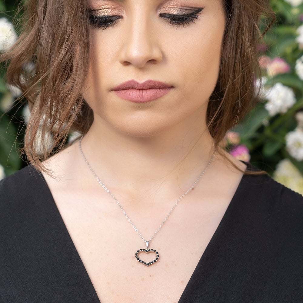 Collana Donna Pendente Cuore Strass Cristalli Swarovski