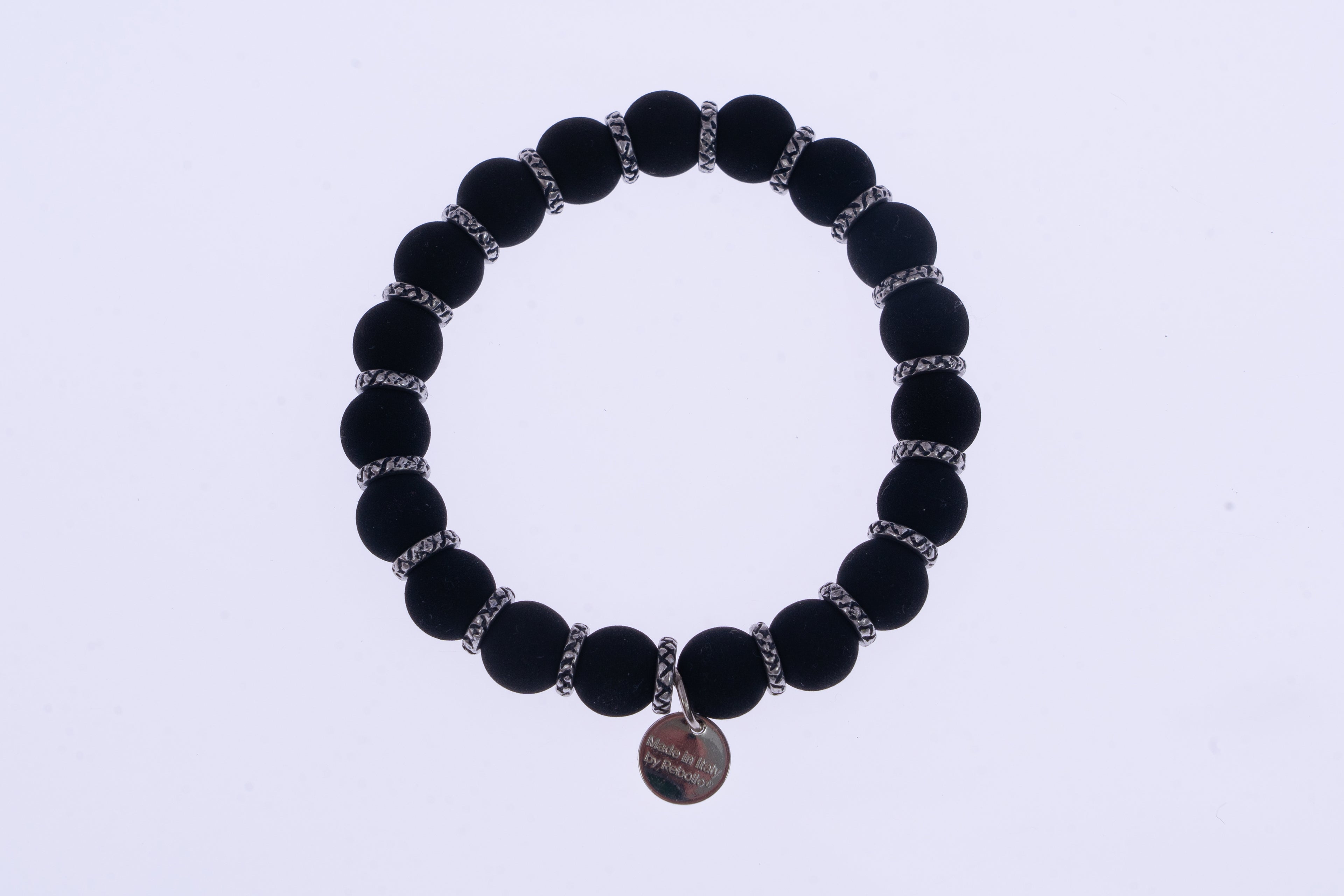 Bracciale Uomo Pietra Lavica Nero