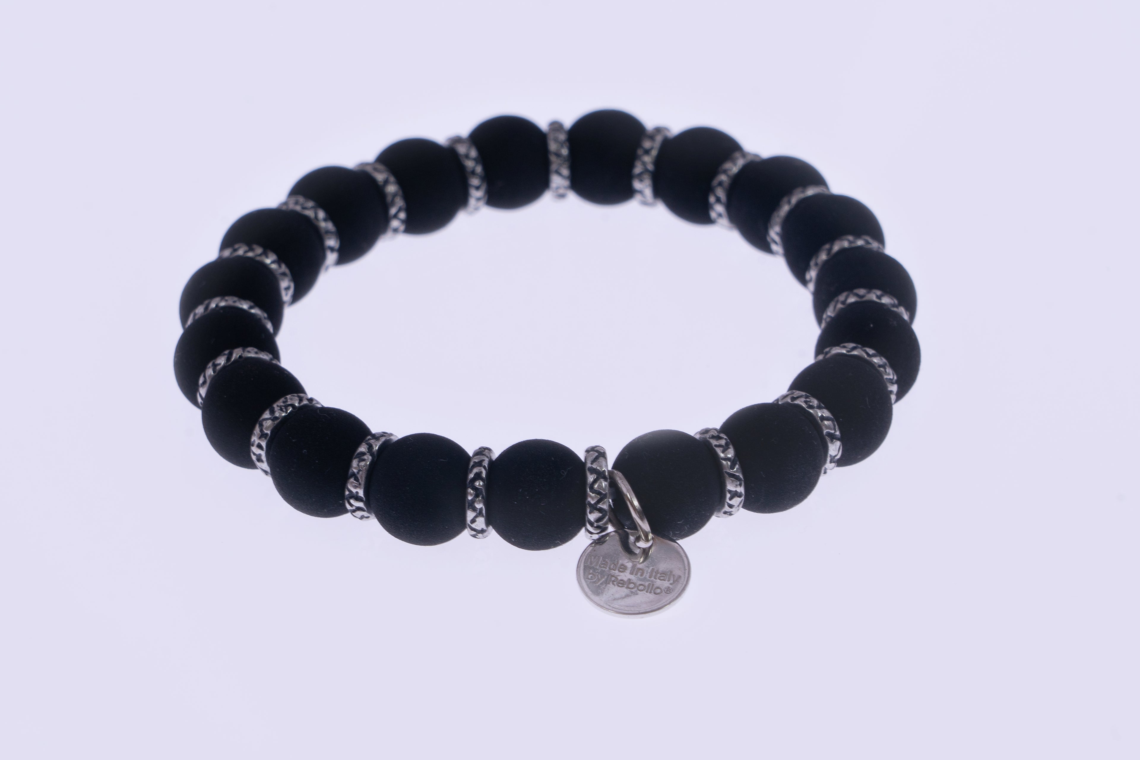 Bracciale Uomo Pietra Lavica Nero