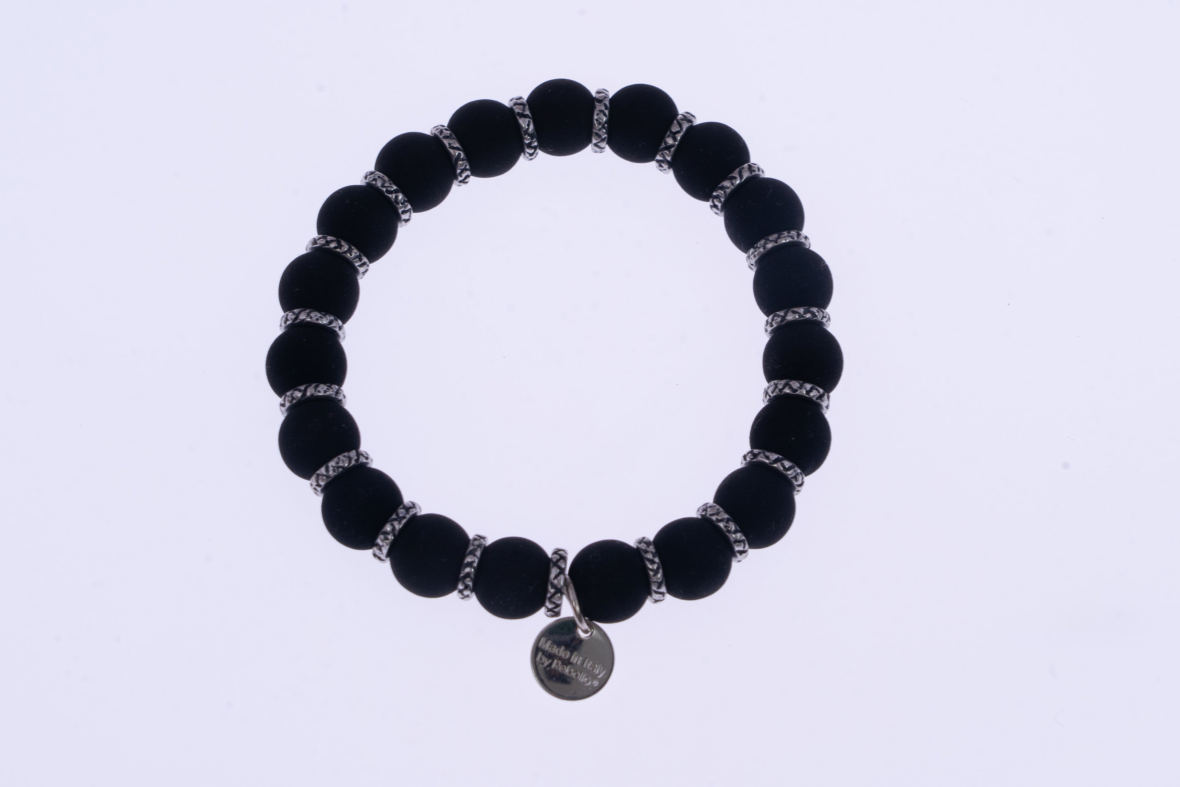 Bracciale Uomo Pietra Lavica Nero