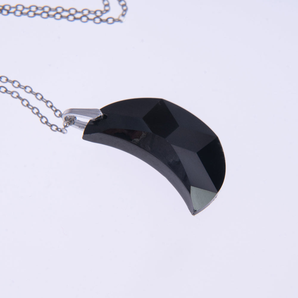 Collana Donna Pendente Mezza Luna Vetro