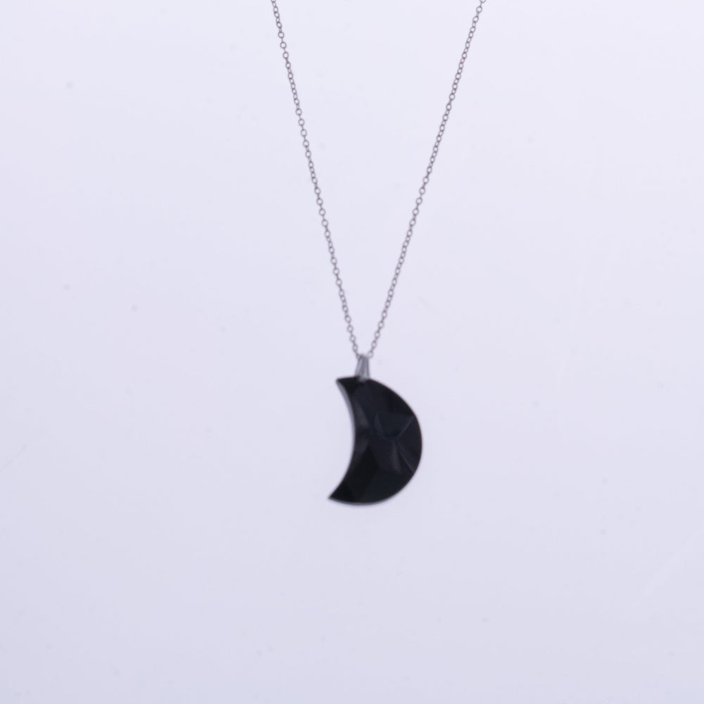 Collana Donna Pendente Mezza Luna Vetro