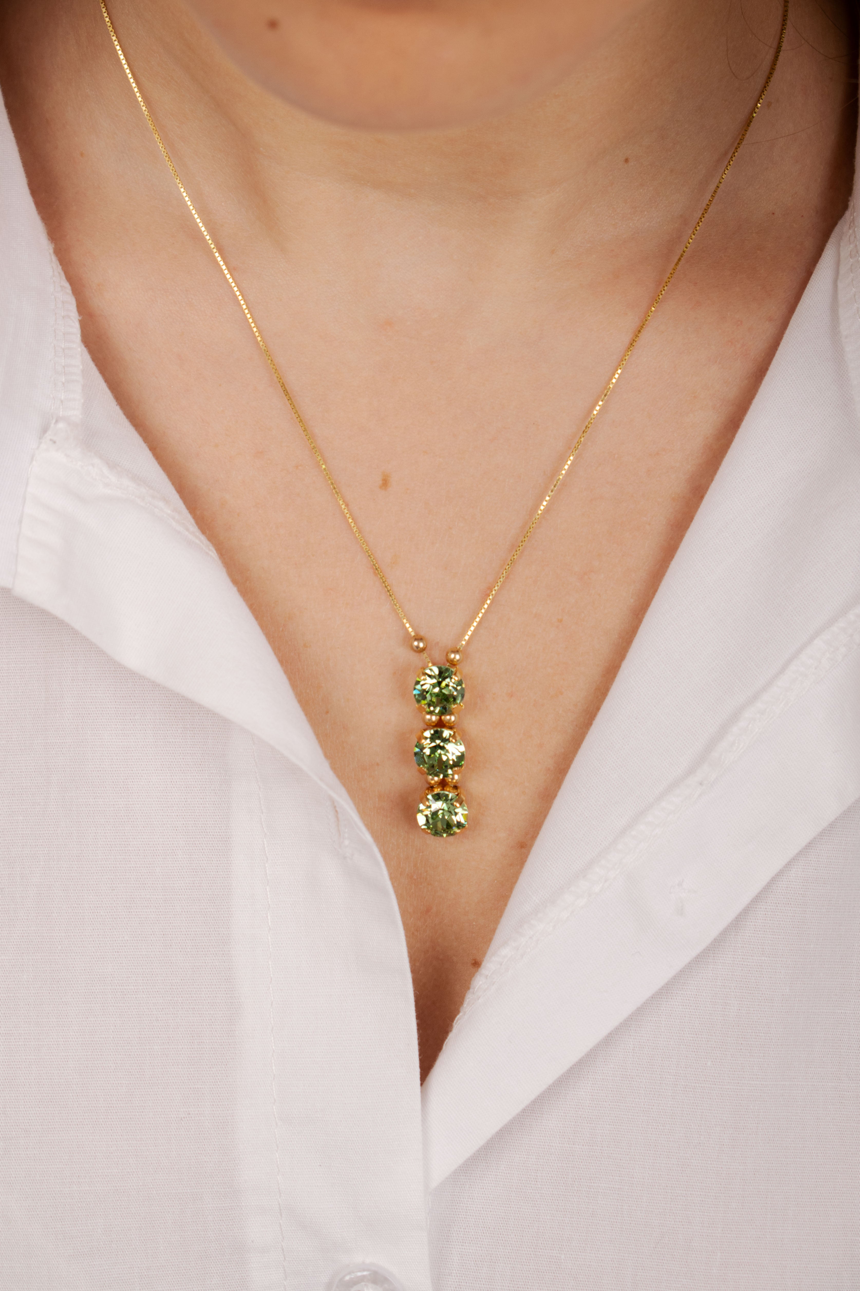 Collana da Donna con Pendente a 3 Cristalli Swarovski