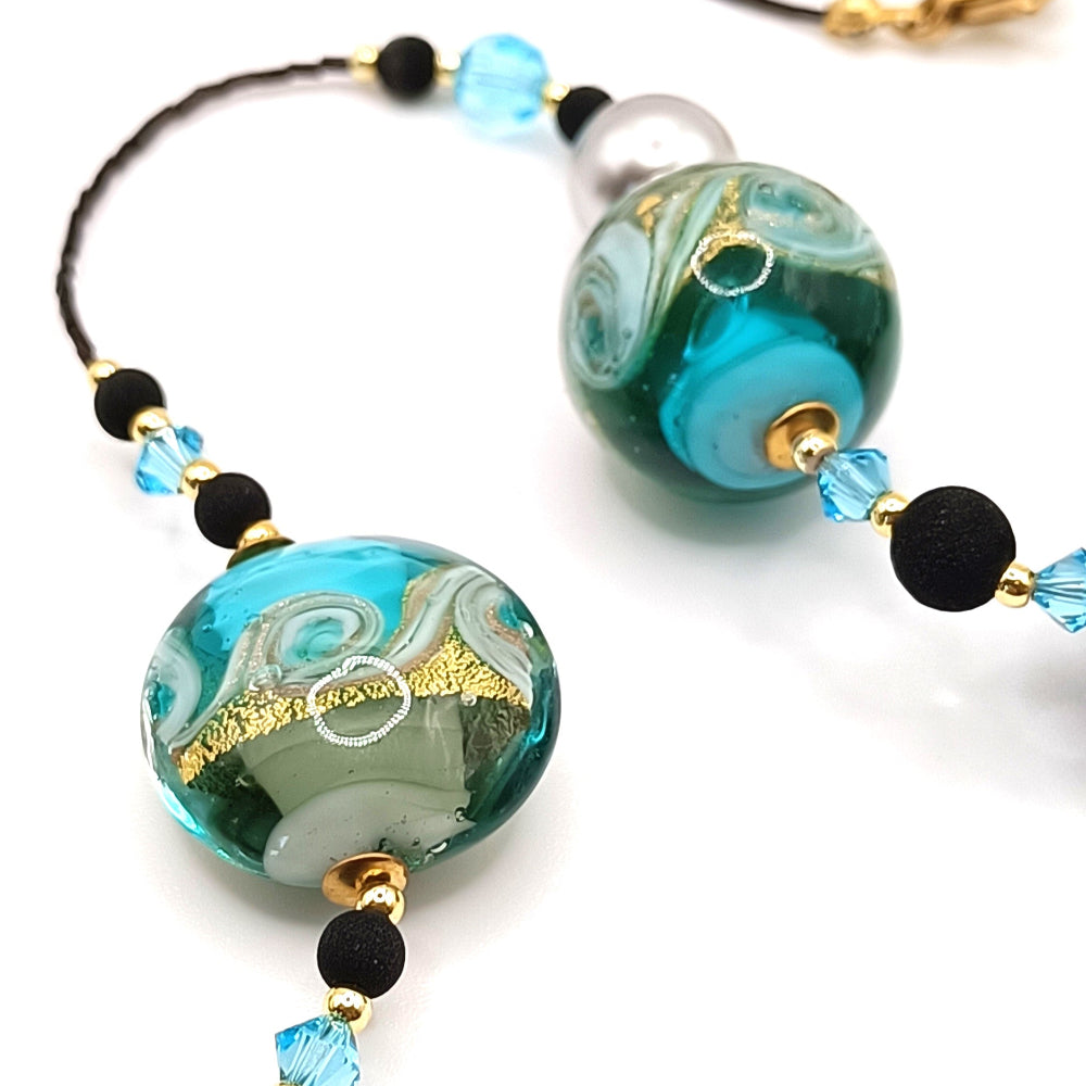Collana Donna Vetro di Murano e Cristallo perlato
