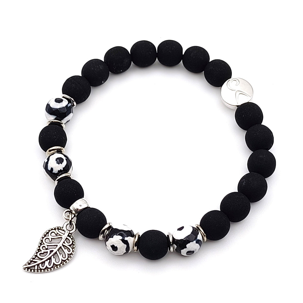 Bracciale Occhio di drago con Foglia Indossato da Uomo - ungioielloperte