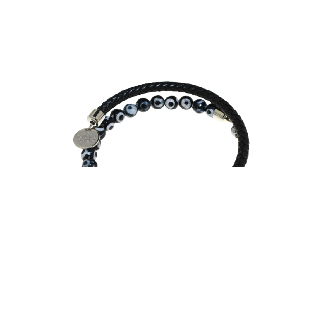 Bracciale by ungioielloperte con pietra, tag e cuoio