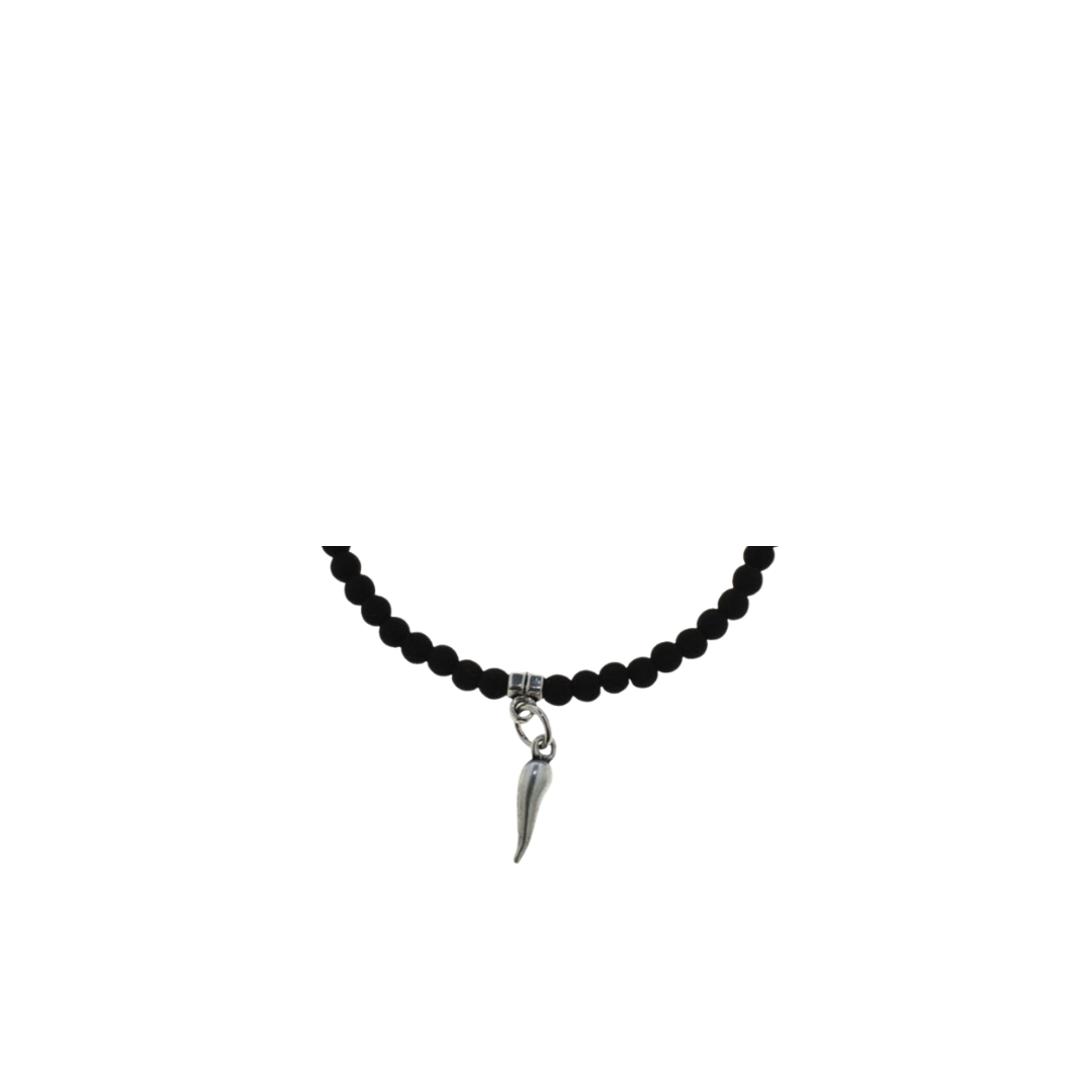 Bracciale portafortuna artigianale con pietra lavica by ungioielloperte