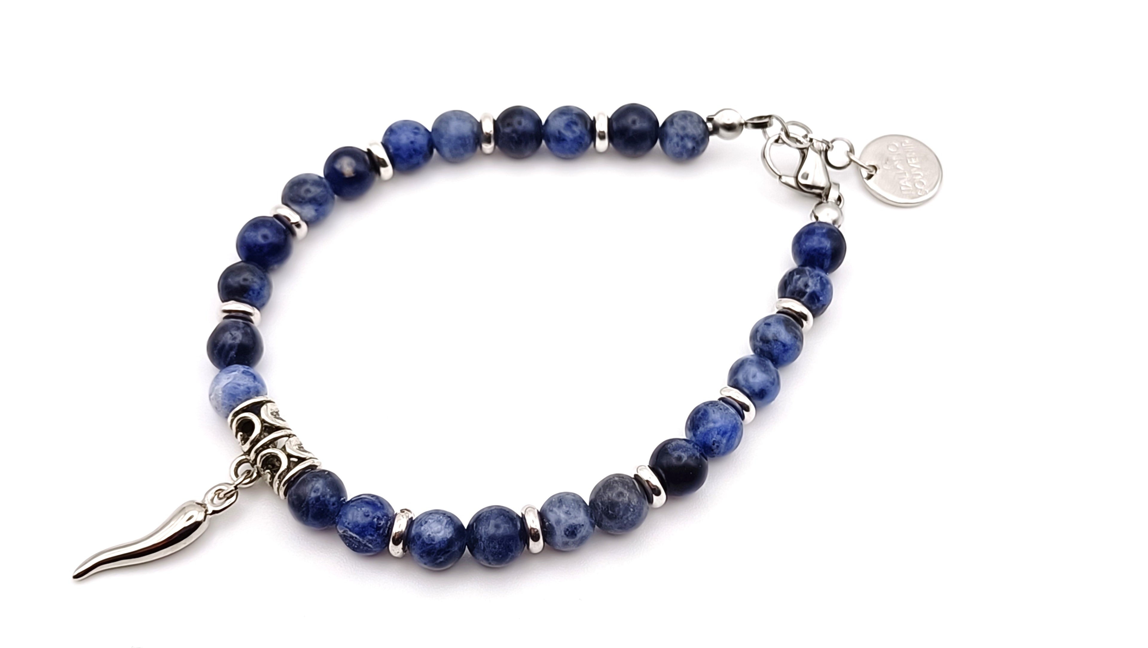 Bracciale da uomo con pietra naturale con filo in acciaio by ungioielloperte.com