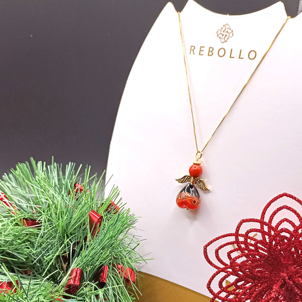 Collana con angelo in vetro di Murano Rebollo, in vendita su ungioielloperte