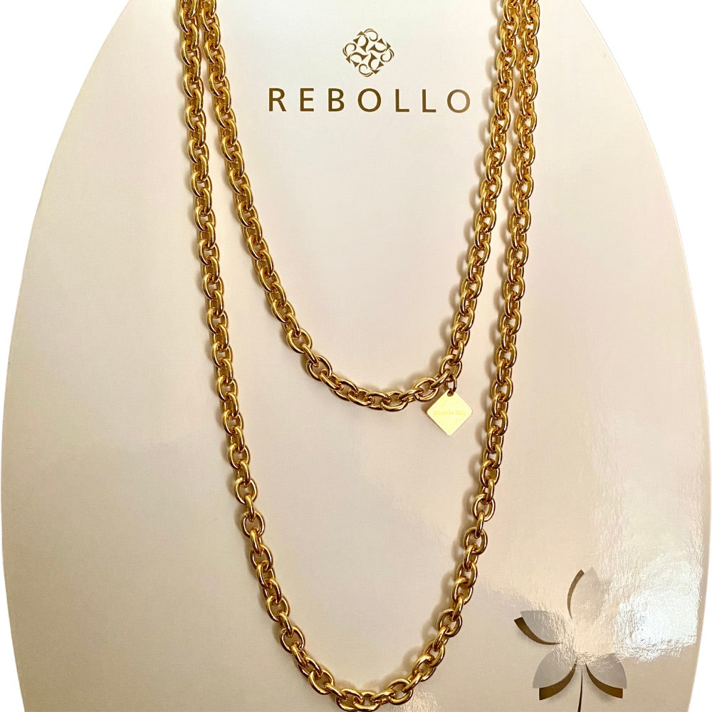 Collana Lunga Catena Dorata 150cm