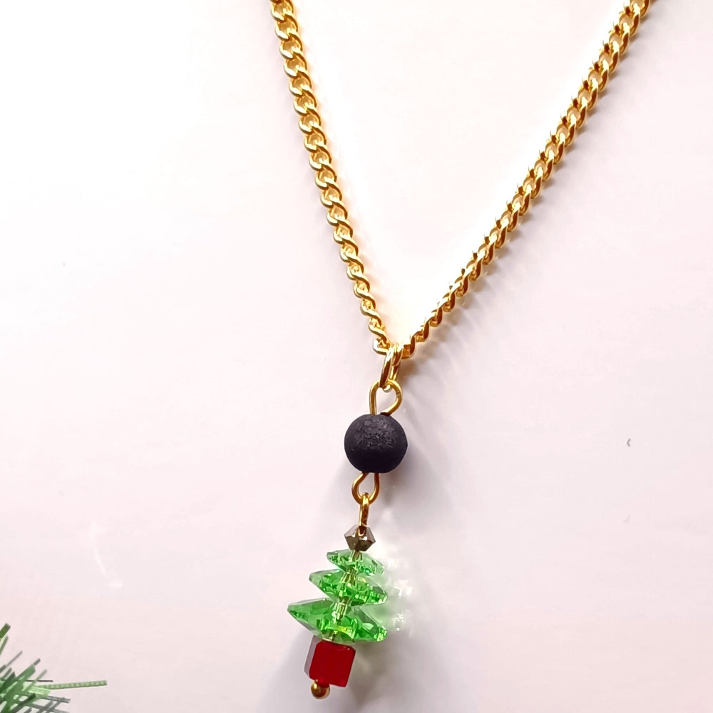 gioielli natalizi con albero di Natale e pietra lavica - ungioielloperte