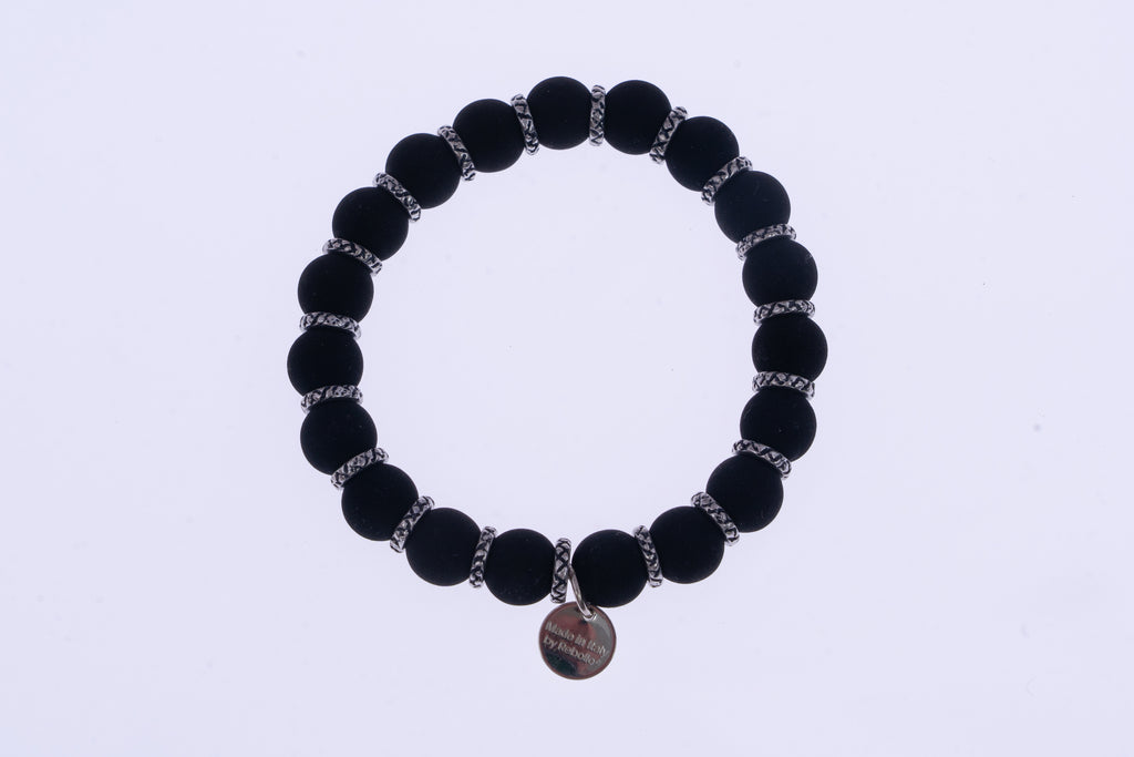 Bracciale Uomo Pietra Lavica Nero