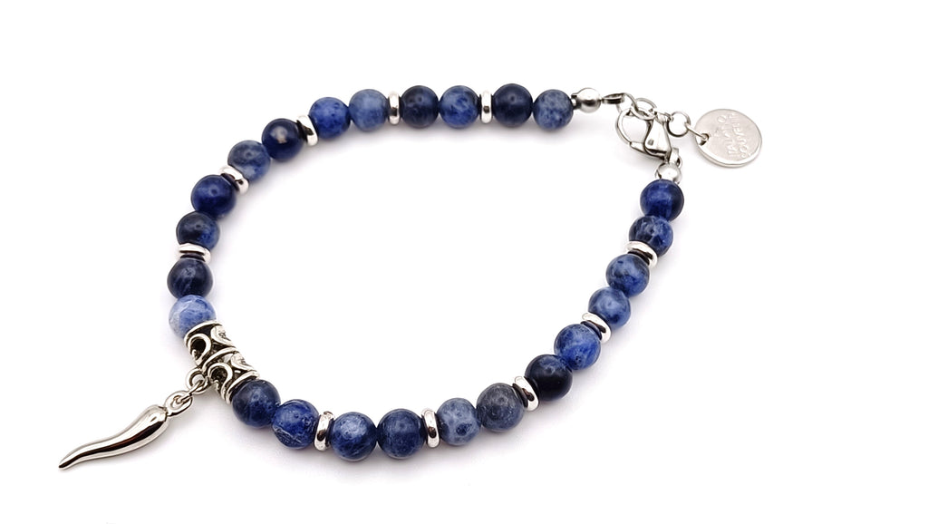 Bracciale da uomo con pietra naturale con filo in acciaio by ungioielloperte.com